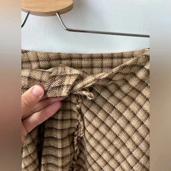 Vintage Liz wear high waist wool plaid midi fring skirt - Picture 8 of 12